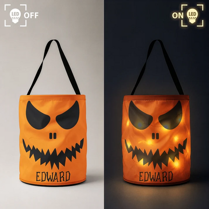 🎃👻Halloween Candy Bag For Kids Scary Pumpkin Face - Personalized Halloween Basket