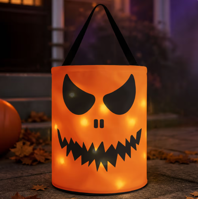 🎃👻Halloween Candy Bag For Kids Scary Pumpkin Face - Personalized Halloween Basket