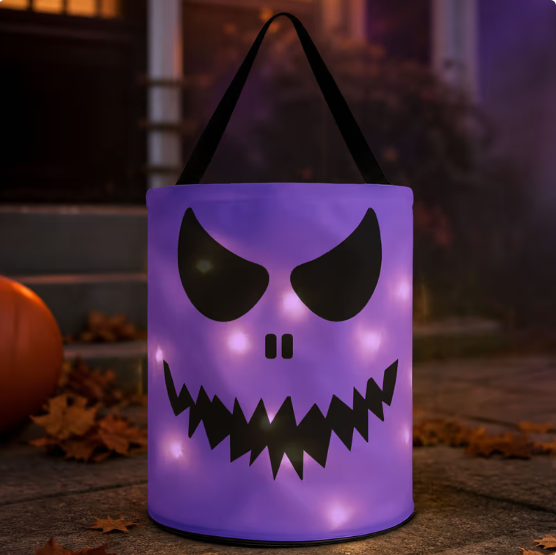 🎃👻Halloween Candy Bag For Kids Scary Pumpkin Face - Personalized Halloween Basket
