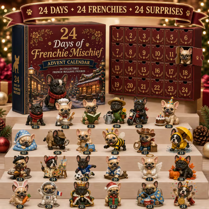 ⏳ Last Day 49% OFF – 🐶 24-Day French Bulldog Christmas Advent Calendar | 24 Unique Collectible Frenchie Characters with Different Outfits, Personalities & Daily Holiday Surprises 🎄✨