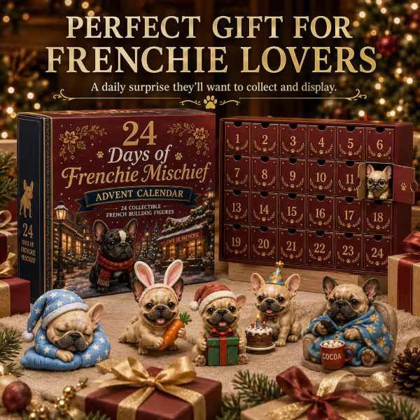 ⏳ Last Day 49% OFF – 🐶 24-Day French Bulldog Christmas Advent Calendar | 24 Unique Collectible Frenchie Characters with Different Outfits, Personalities & Daily Holiday Surprises 🎄✨