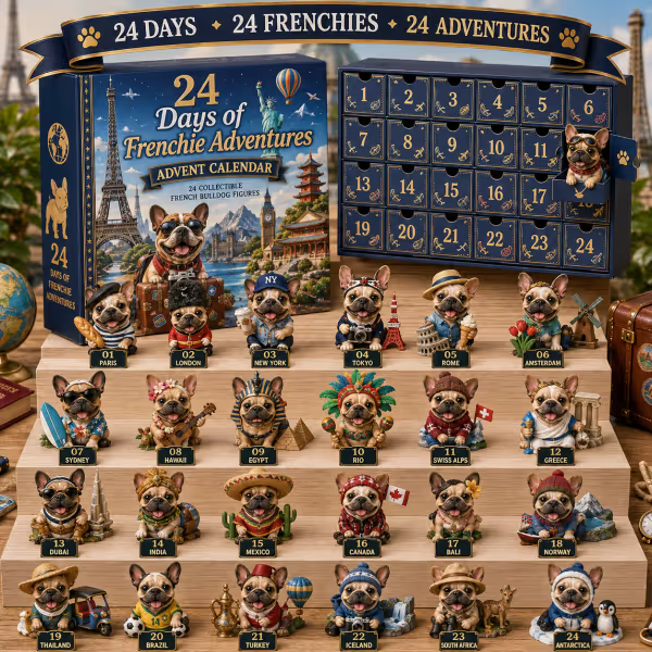⏳ Last Day 49% OFF – 🐶 24-Day French Bulldog Christmas Advent Calendar | 24 Unique Collectible Frenchie Characters with Different Outfits, Personalities & Daily Holiday Surprises 🎄✨