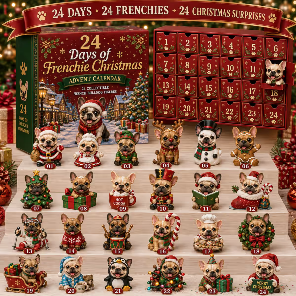 ⏳ Last Day 49% OFF – 🐶 24-Day French Bulldog Christmas Advent Calendar | 24 Unique Collectible Frenchie Characters with Different Outfits, Personalities & Daily Holiday Surprises 🎄✨