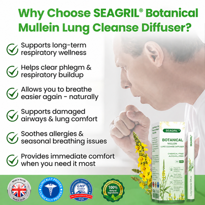 ❣️✅UK Owned and Operated|Botanical Mullein Lung Cleanse Diffuser (💝 Cough, wheezing, shortness of breath, sputum, stuffy nose, bronchitis, bronchitis, allergy symptoms, lung discomfort💝)